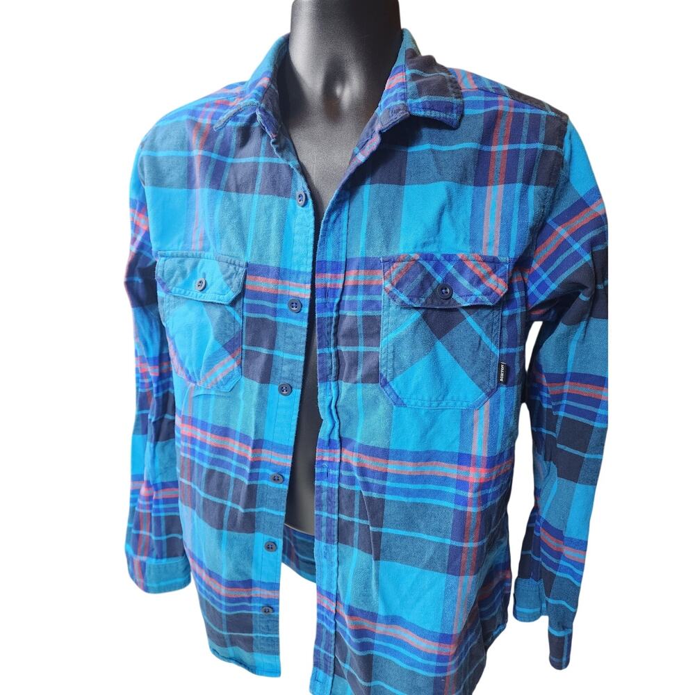 Burton Flannel Shirt Mens Large Blue Plaid Long Sleeve Button Skate Lumberjack - Picture 12 of 12